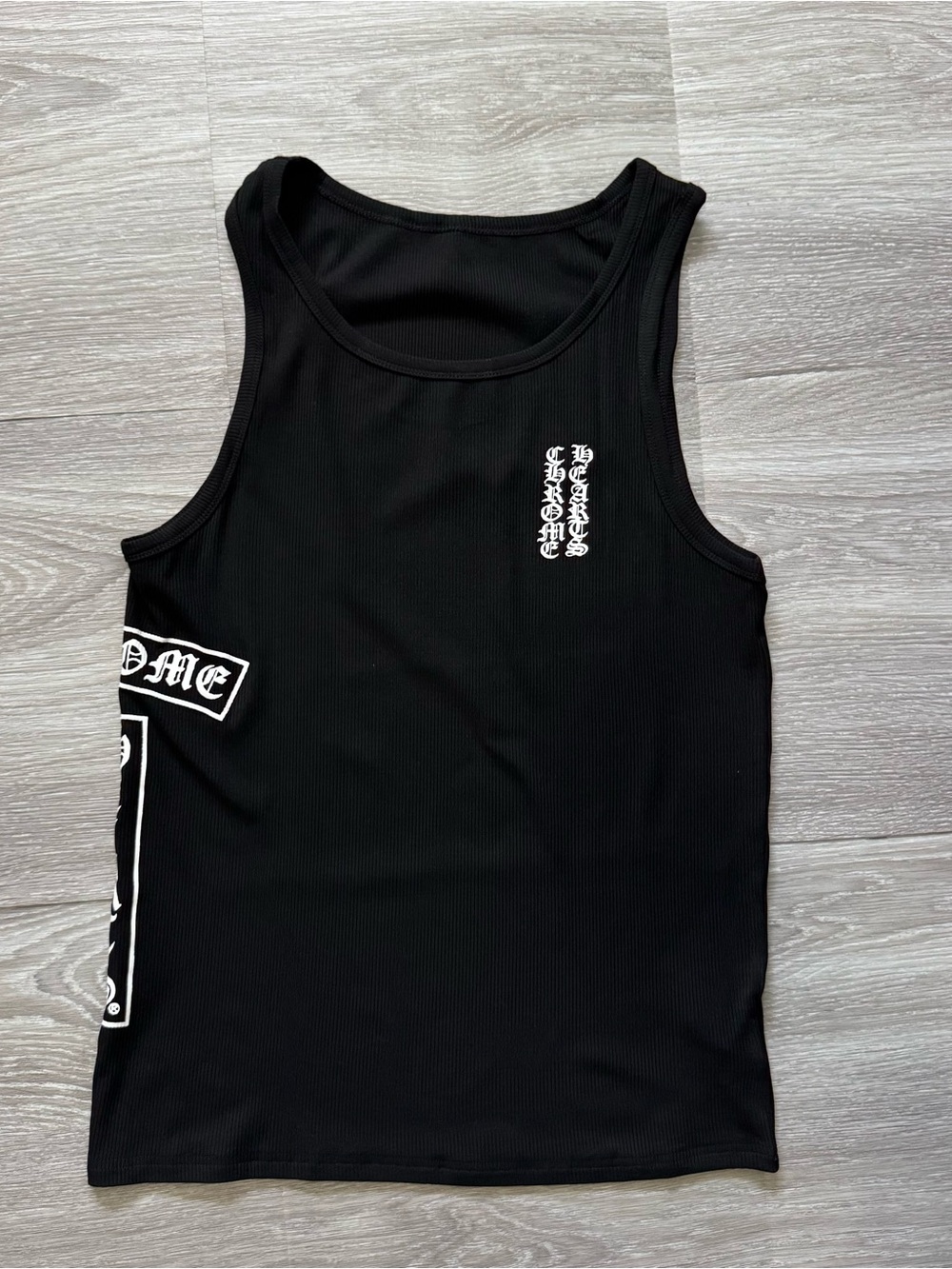 Chrome Hearts Black Ribbed Tank Top Men's Size M L NWT